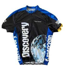 Discovery Channel Trek Short Sleeve Cycling Jersey, XXL, Blue/Black